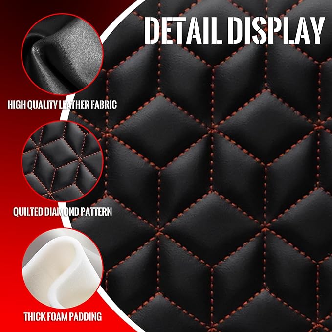 Golf Cart Seat Covers Front and Rear for EZGO RXV 2008+ Standard Seat Cushion, EZGO Vinyl Leather Seat Cover Set Replacement Accessories, No Staples, Black(4 PCS)