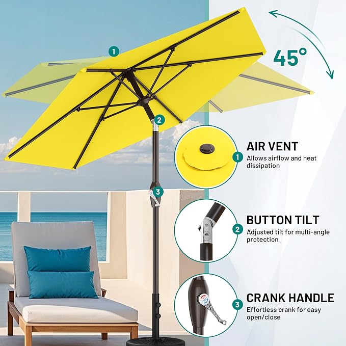 7.5FT Patio Umbrella Table Market Umbrella - Image 4