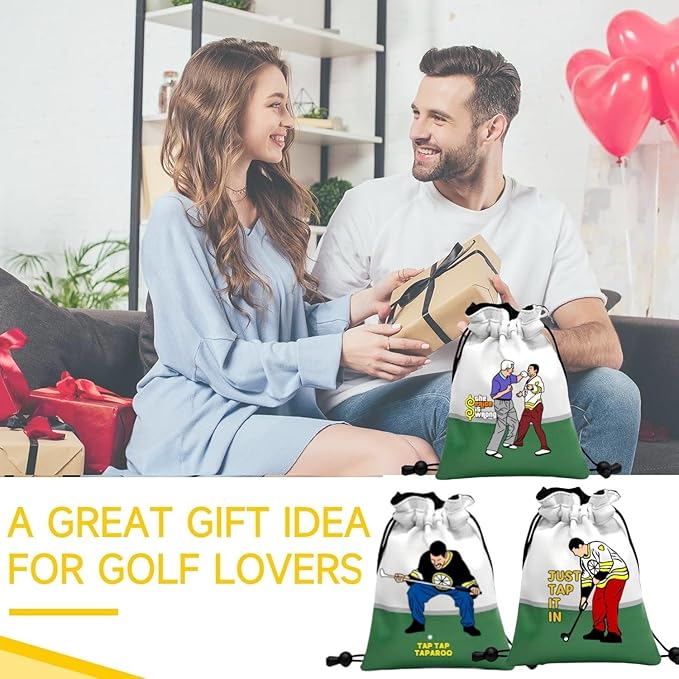 Artpreti Funny Golf Valuables Pouch,Golf Pouch Bag with Drawstrings Golf Tee Leather Tee Ball Bag for Men Women - The Price is Wrong