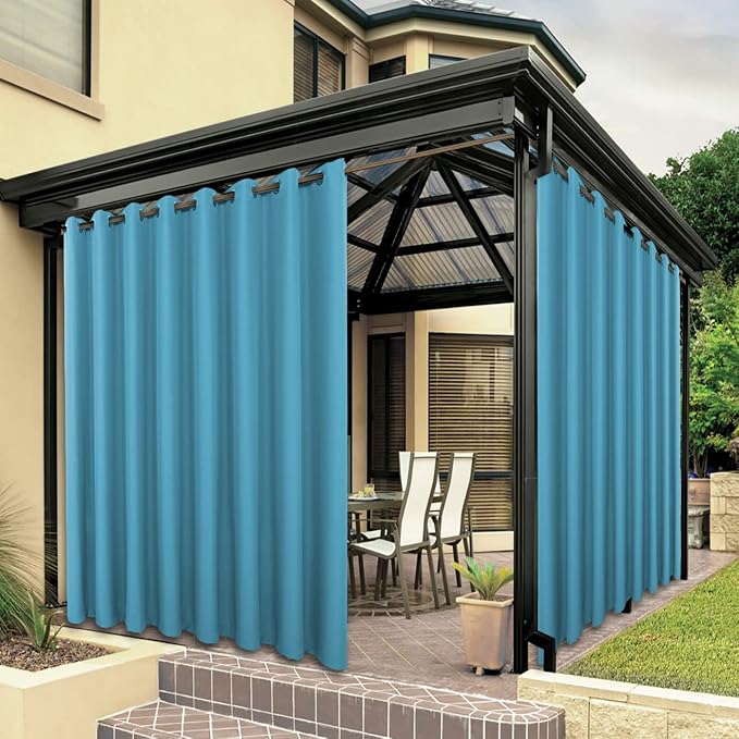 BONZER Outdoor Curtains for Patio Waterproof Thick Privacy Extra Wide | Grommet by Bonzer