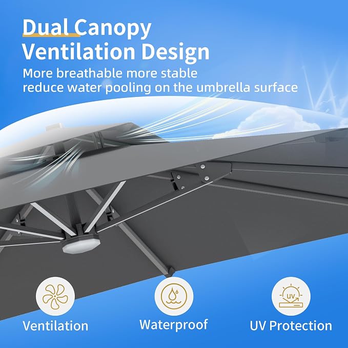 10 X 13 FT Cantilever Patio Umbrella - Image 8