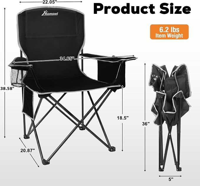 Lightweight 2Pcs Camping Chairs - Image 3