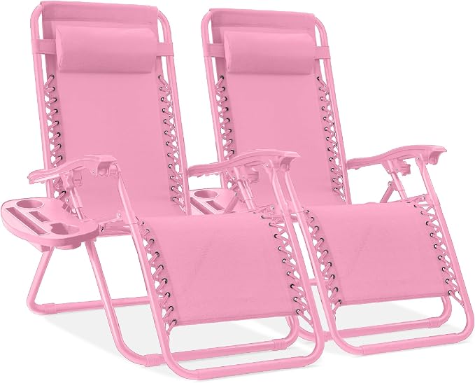 Best Choice Products Set of 2 Adjustable Steel Mesh Zero Gravity Lounge Chair by Unknown