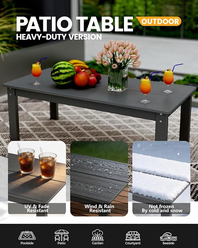 Adirondack Coffee Table, All-Weather HDPE, 304 stainless steel hardware - Image 5