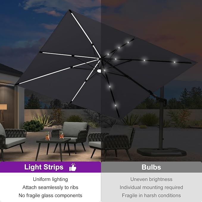 PURPLE LEAF Patio Umbrella Left-right Tilt 10FT - Image 3
