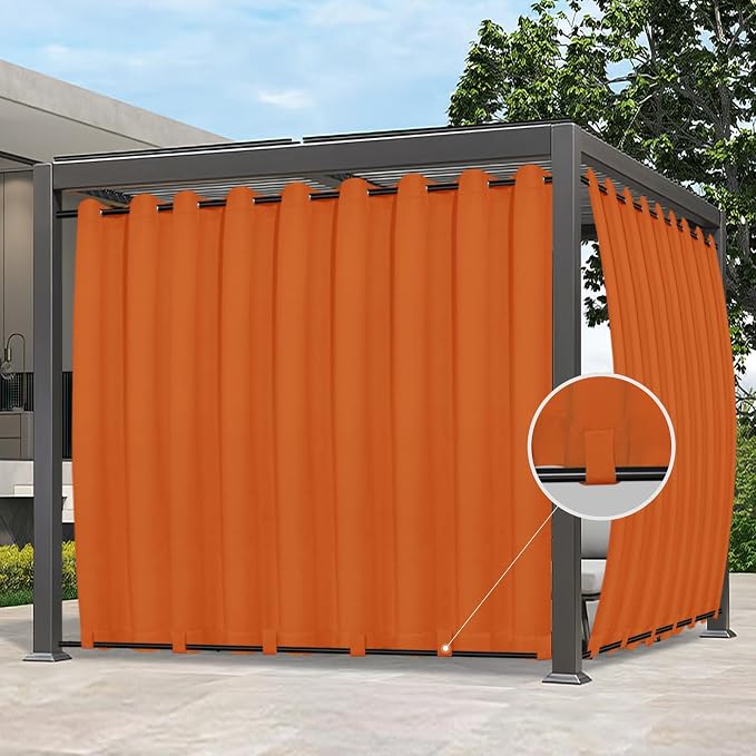 Easy-Going Outdoor Curtains for Patio 1 Panel, 150x84 inch, Weatherproof by Easy-Going