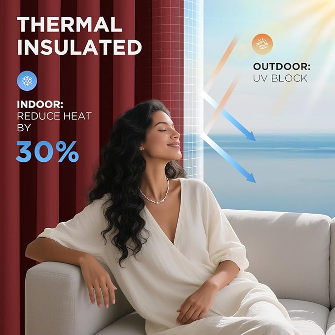 Joydeco Blackout Patio Sliding Door Curtains, Privacy Room Divider Curtains | - Image 5