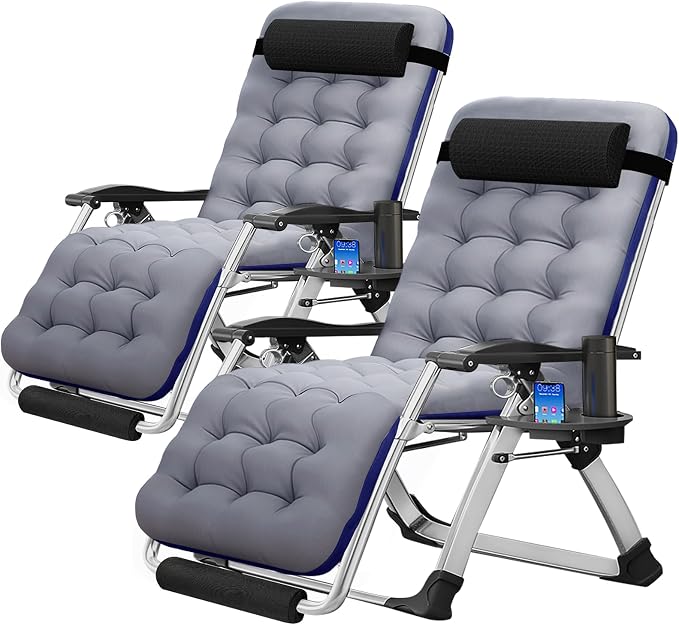 MOPHOTO Zero Gravity Chair Oversize, Outdoor Padded Lounge Chair by MOPHOTO