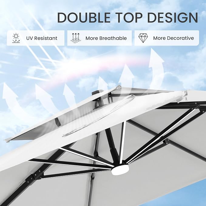10x10 FT Outdoor Cantilever Patio Umbrella - Image 7