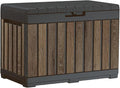 Keter Premium Everwood 50 Gal Outdoor Storage Box and Patio Side Table | Walnut by Unknown