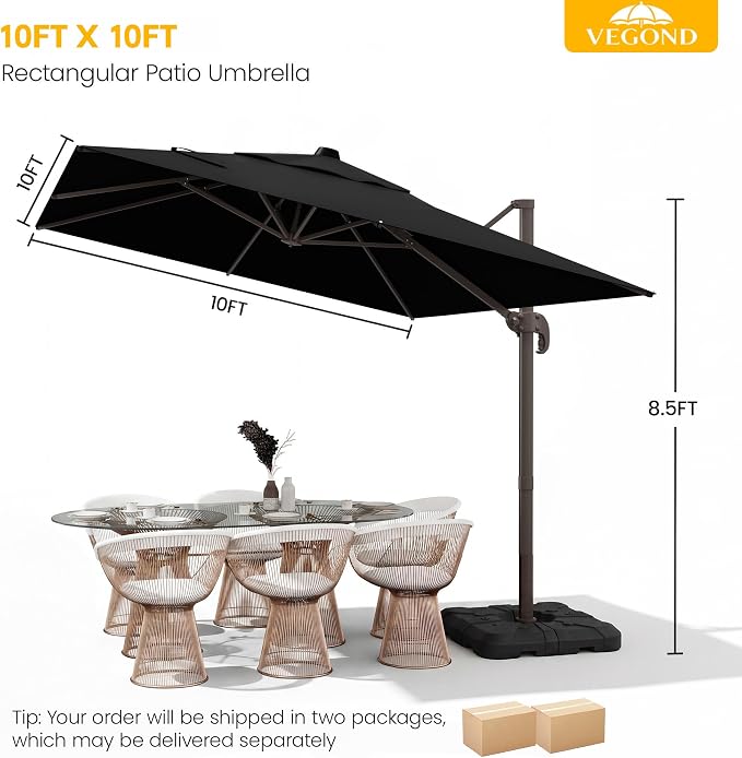10x10 FT Patio Cantilever Umbrella - Image 2