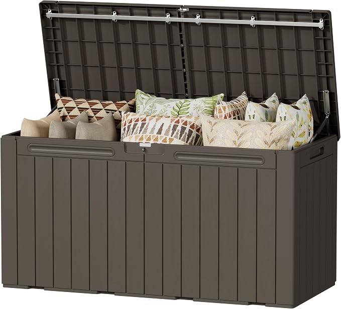 Devoko 100 Gallon Outdoor Storage Box, Waterproof Deck Box Lockable | Weather by DEVOKO