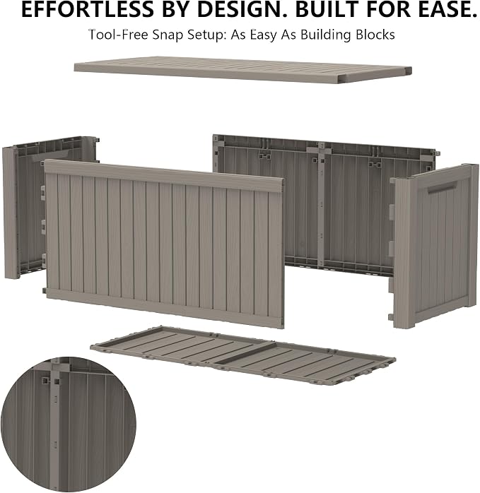 Outdoor Storage Box, 200 Gallon Waterproof Deck Box, Premium Hydraulic Cushion - Image 8