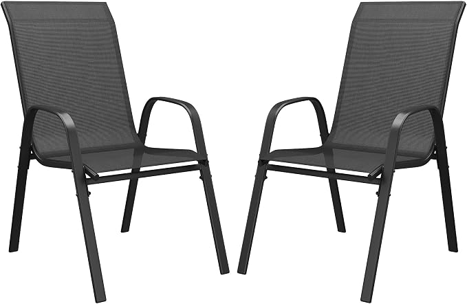 DIFY Patio Chairs Set of 2, Stackable Outdoor Dining Chairs Set by DIFY