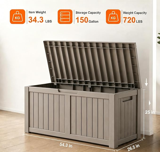 150 Gallon Resin Deck Box, Package Delivery Box - Image 2