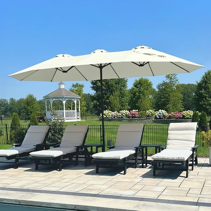 PHI VILLA 15ft Large Outdoor Patio Umbrella by PHIVILLA