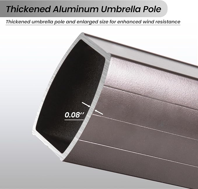10 X 13 FT Cantilever Patio Outdoor Umbrella, Heavy Duty Aluminum Frame - Image 9