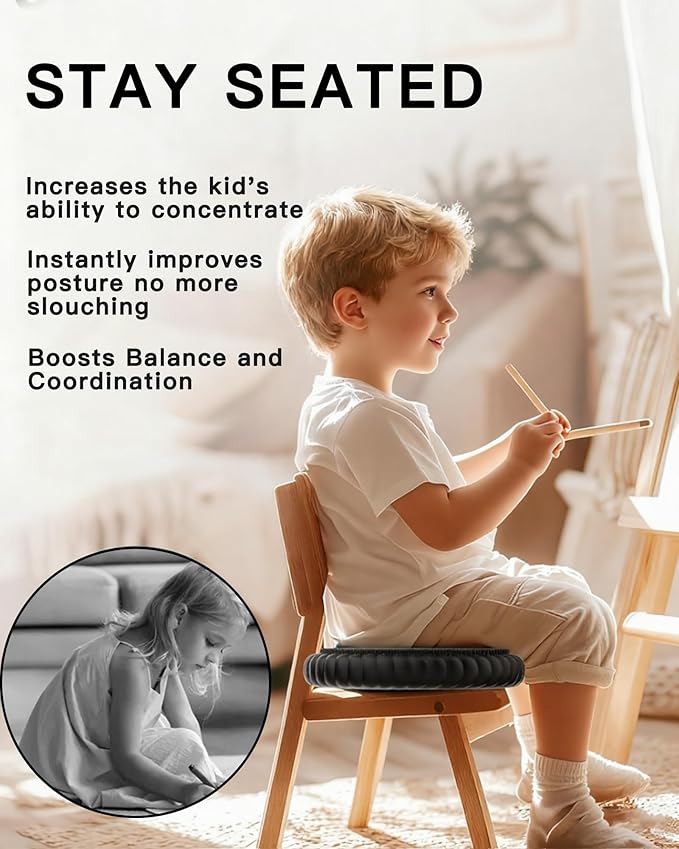 Wobble Cushion with Inflation Pump - Wobble Disk Balance Disc Wiggle Seat for Sensory Kids, Balance Pads