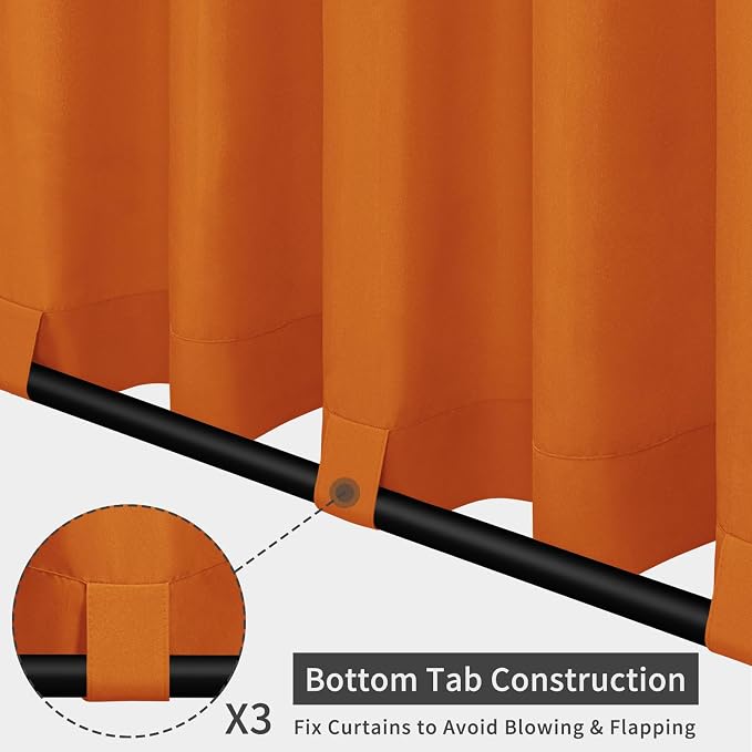 Easy-Going Outdoor Patio Curtains 2 Panels, 54x120 inch, Porch and Pergola - Image 3