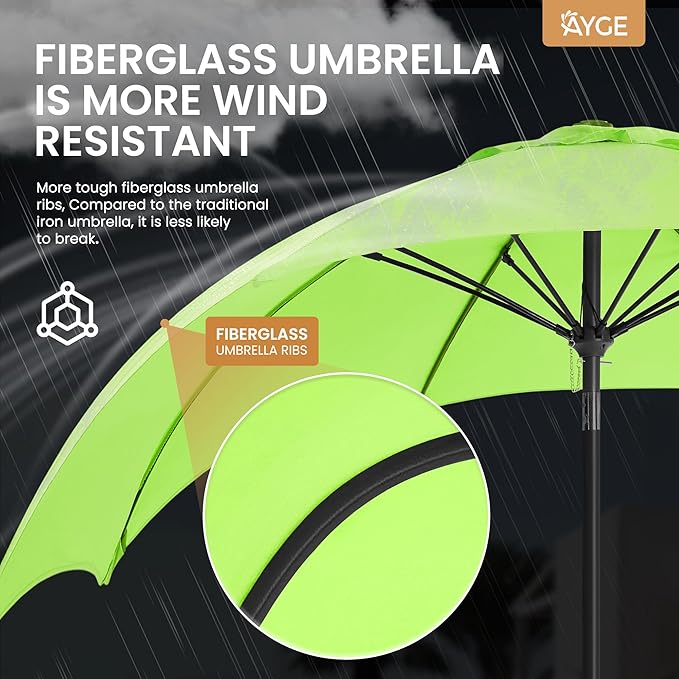 Ayge 9FT Patio Umbrella Outdoor Garden Umbrella - Image 4