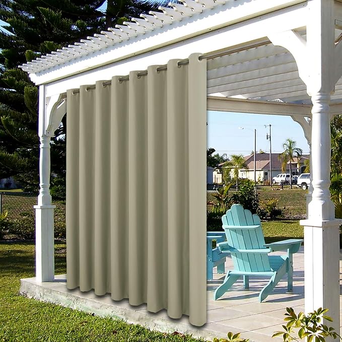 BONZER Outdoor Curtains for Patio Waterproof Thick Privacy | Wide Grommet Light - Image 6