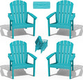 Stackable Adirondack Chairs Set of 4, Compact HDPE, Aruba | 26.3" Wide HDPE by nevilywood