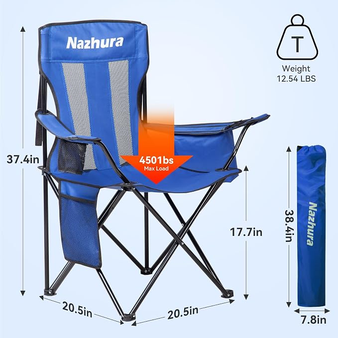 Nazhura 2 Pack Outdoor Camping Chairs Folding/Foldable/Portable - Image 3