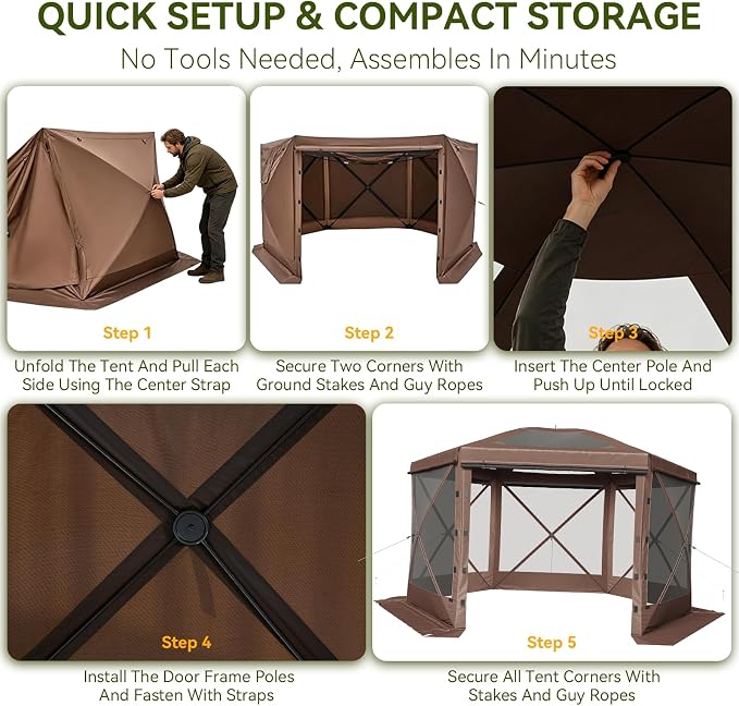 Aoxun 15x15ft Pop Up Canopy Tent, Screen Tent - Image 7
