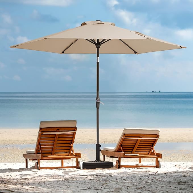 JEAREY 7.5 ft Outdoor Patio Umbrella, Table Umbrella, Tilt & Crank lift - Image 9