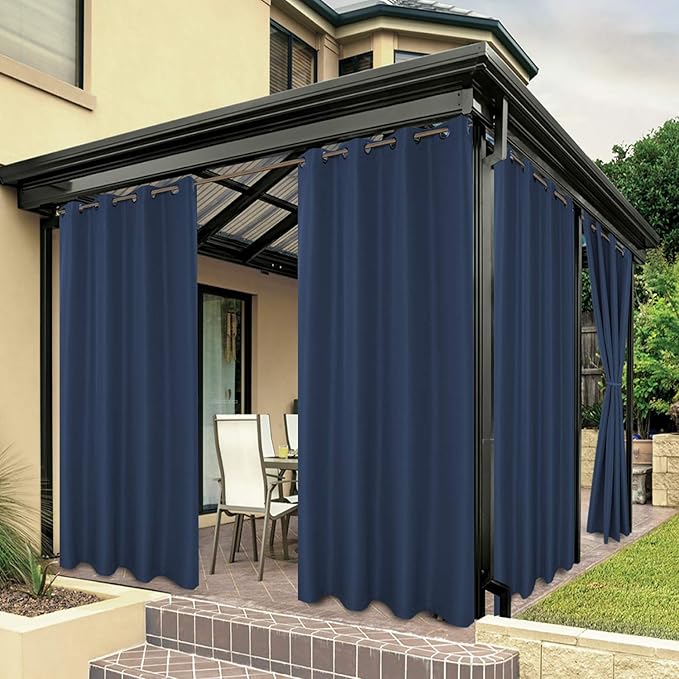 BONZER Outdoor Curtains for Patio Water Resistant | Heavy Privacy Light by Bonzer