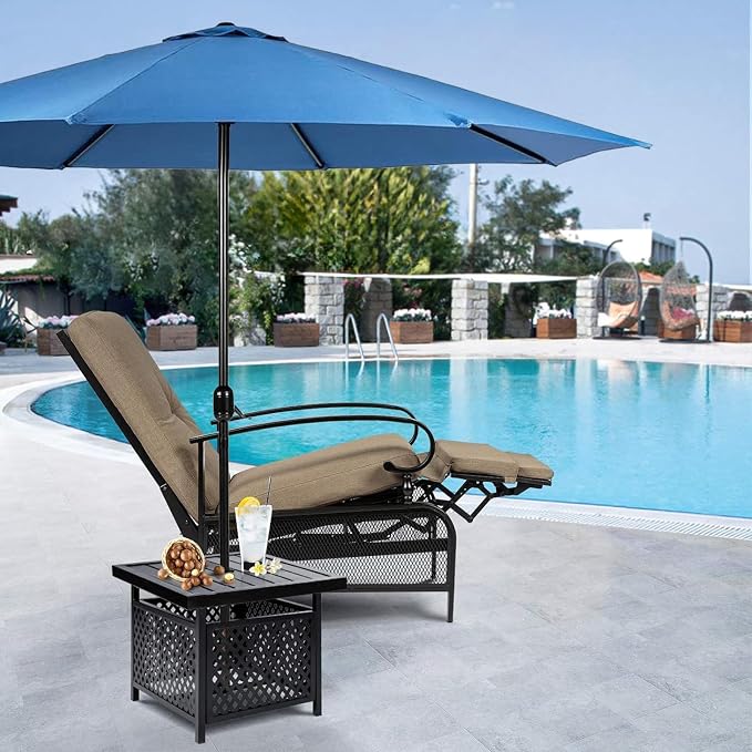 SUNCROWN Outdoor Recliner Chairs Patio Adjustable Relaxing Chair Outdoor Metal - Image 2