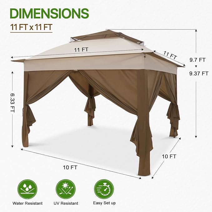 COOS BAY 11x11 Pop Up Gazebo - Image 3