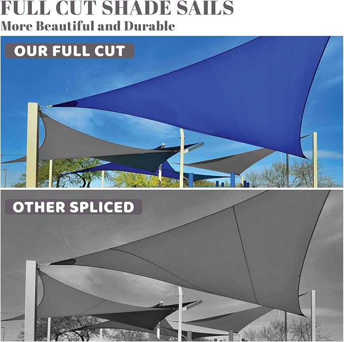Custom Size 10'x18'x20.6' Dark Grey Sun Shade Sail Right Triangle UV Block - Image 5