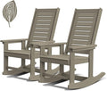 GREENVINES Outdoor Rocking Chairs Set of 2, HDPE Rocker, Desert Brown | Wood by GreenVines