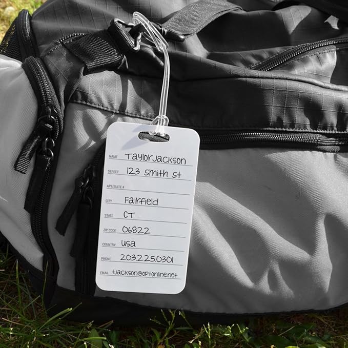 ChalkTalkSPORTS Golf Luggage & Bag Tag | Personalized Female Golfer | Standard Lines on Back | Large | Pink