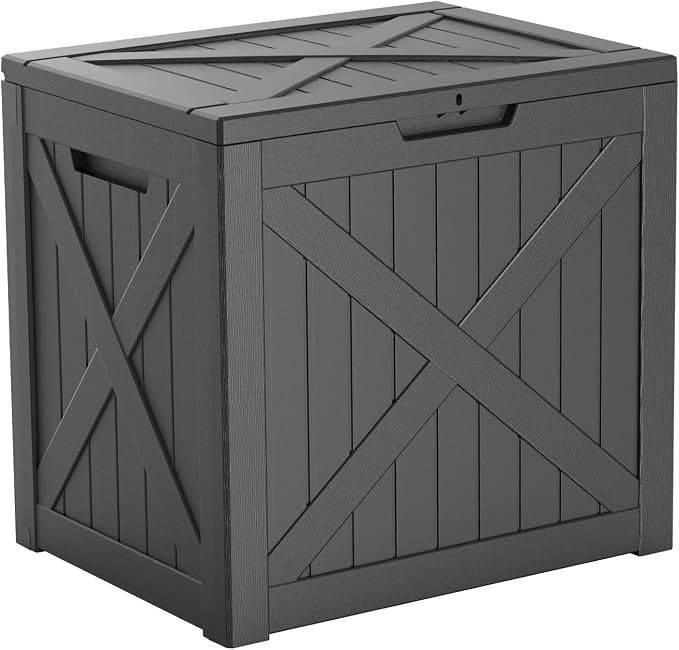 32 Gallon Waterproof Outdoor Storage Box, UV Resistant Resin Deck Box by KFY