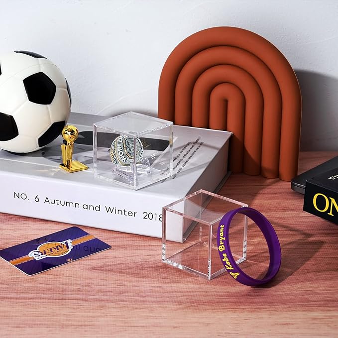 Championship Ring Display Case,Acrylic Display Box and Holder for Super Bowl Rings, Championship Rings, and Baseball Rings,for Collectors and Enthusiasts,6pcs