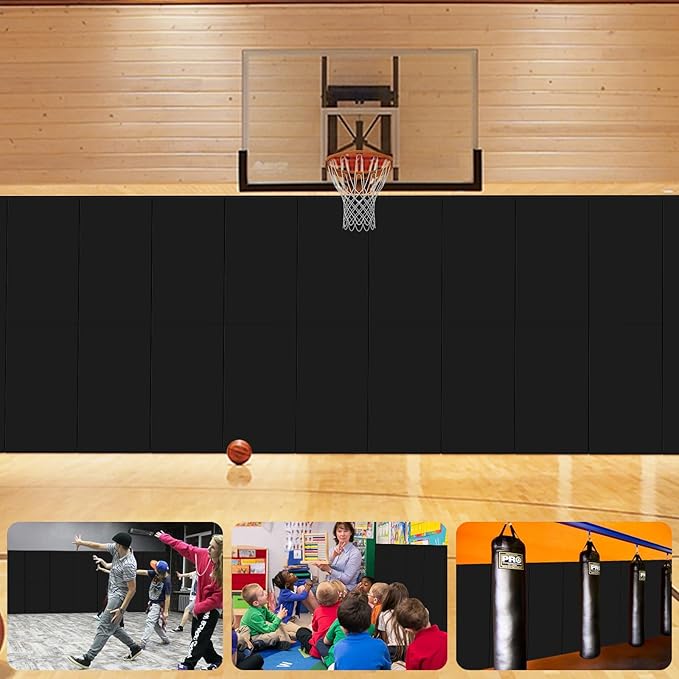 Gym Padding Wall Mount Protection Pad Wall Mats for Gym Padding 2" Thick Foam Gym Pads for Safety Wall Padding, Waterproof Durable Wall Padding for Kids Colorful Wall Pad