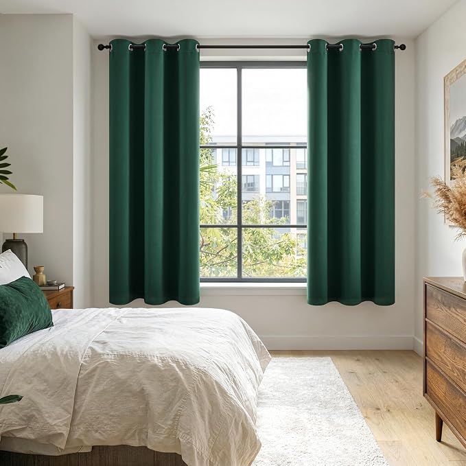 MIULEE Hunter Green 100% Blackout Curtains - Image 6