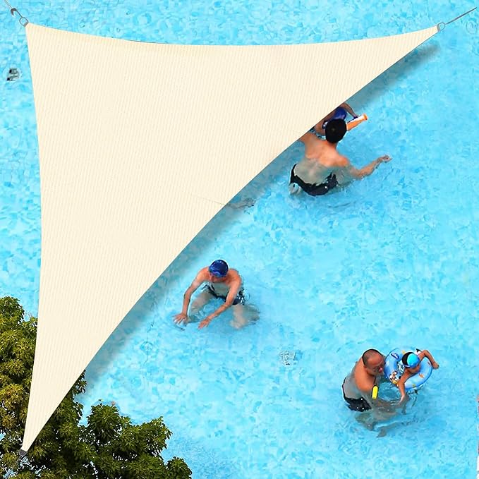 Sun Shade Sail 10'x18'x20.6' Butter Cream Triangle Custom Size | 95% UV Block by SUNLAX