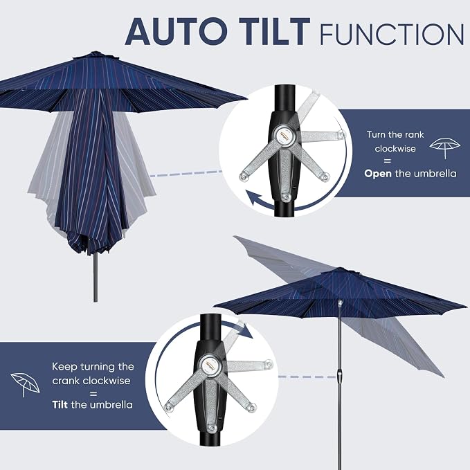 Tempera Patio Market Outdoor Table Umbrella - Image 2