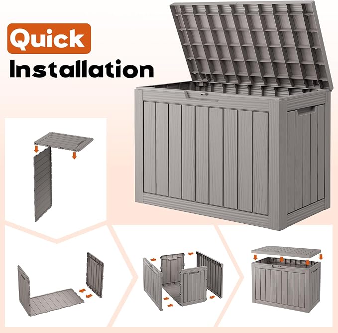 Outdoor Deck Storage Box, Resin Deck Boxes Indoor and outdoor, Waterproof - Image 7