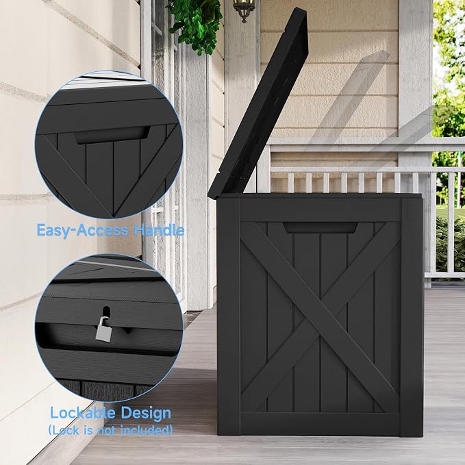 40 Gal Waterproof Outdoor Storage Box Weatherproof Deck Box | Lockable resin - Image 4