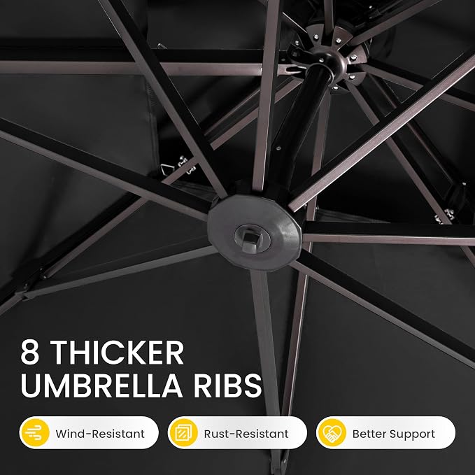 10x10 FT Outdoor Cantilever Patio Umbrella - Image 8