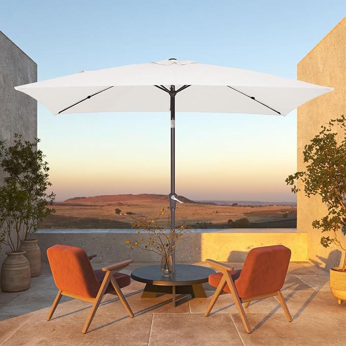 JEAREY 6.5x10 ft Rectangular Patio Umbrellas Rectangle Outdoor Umbrella - Image 4