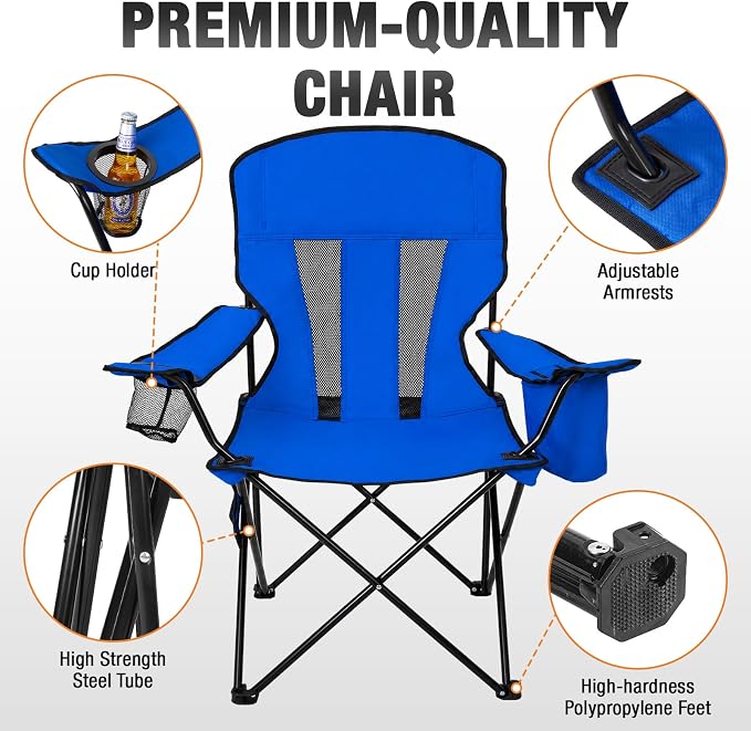 Camping Chairs for Adults 2 Pack, Folding Chair - Image 7