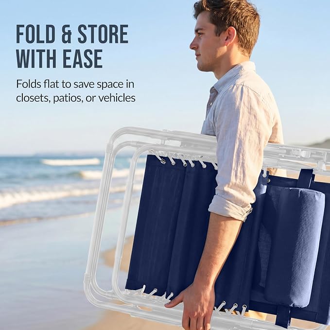 Best Choice Products Set of 2 Extra Wide Adjustable Steel Mesh Zero Gravity - Image 7