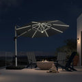 PURPLE LEAF Cantilever Patio Umbrella 10ft Round Solar LED Light, Stays bright by PURPLELEAF