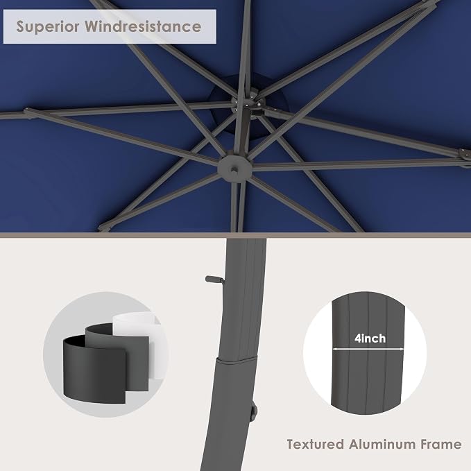 12FT All Aluminum Cantilever Patio Umbrella - Image 7