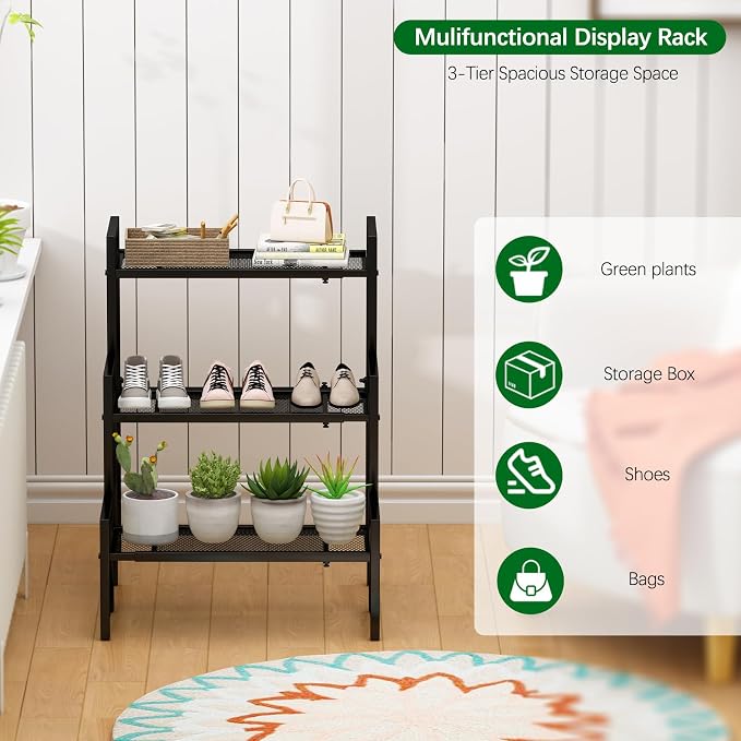 3-Tier Expandable Metal Plant Stand, Adjustable Stair Rack | Expandable 3-tier - Image 5